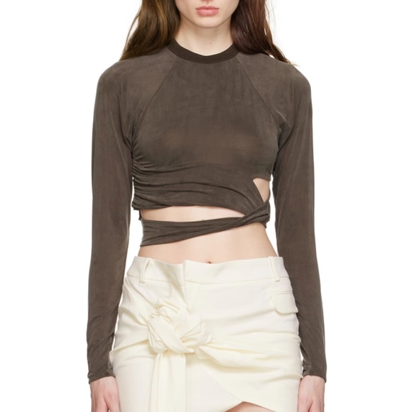 JACQUEMUS Brown 'Le T-Shirt Espelho' Long Sleeve T-Shirt - Picture 2 of 3